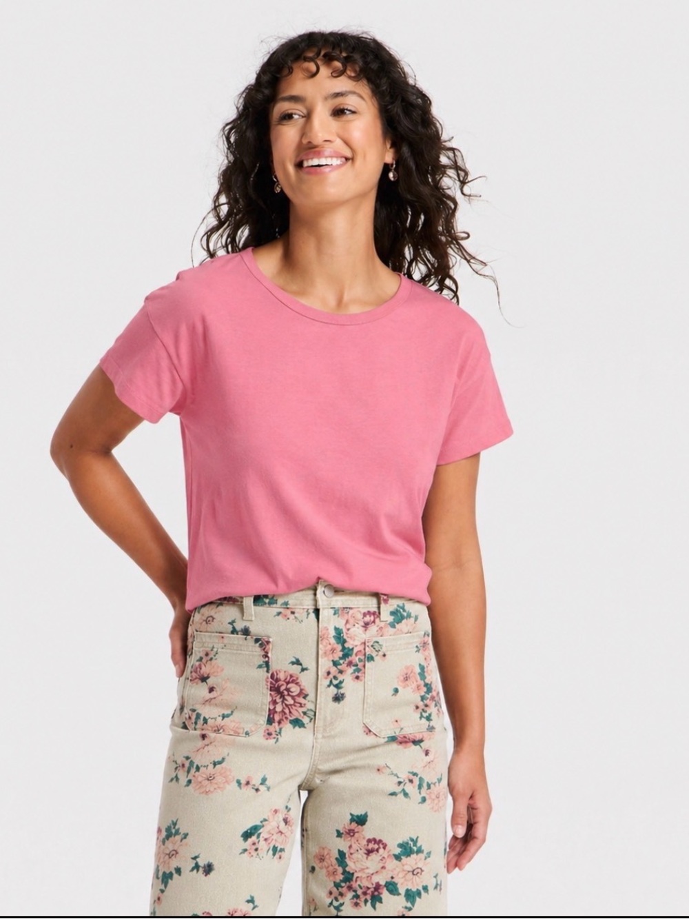 Universal Thread Crewneck Short Sleeve Tee in Dahlia Pink Size M and L ~ NWT